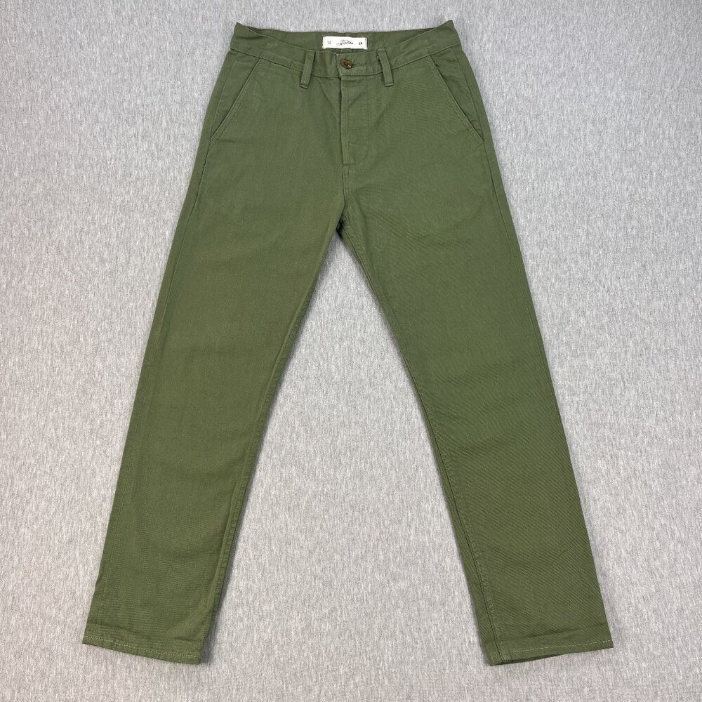 3Sixteen Selvedge Chino Pants Mens 28x28 Olive Green 12oz Japanese Twill